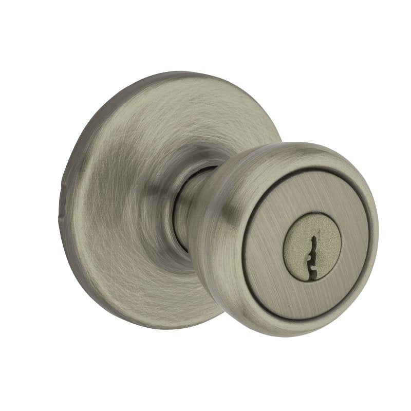 Kwikset 400T 5 6AL RCS K3 Entry Knob, Antique Brass, Zinc, KW1 Keyway, Residential