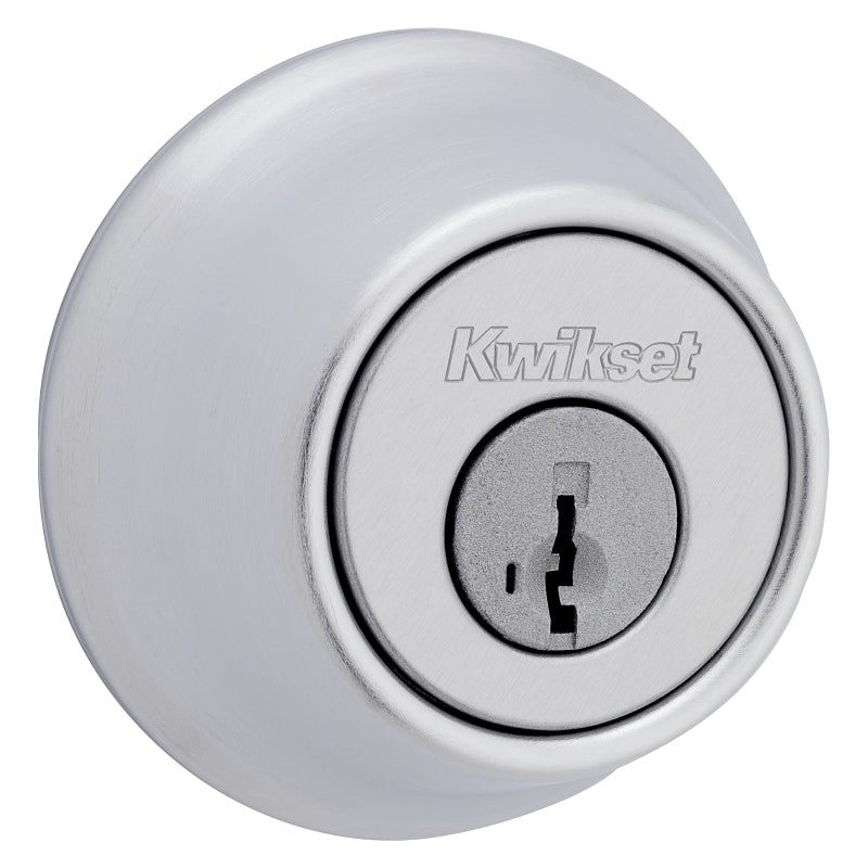 Kwikset 660 26D RCAL RCS Deadbolt, Metal, Satin Chrome, 2-3/8, 2-3/4 in Backset, K3 Keyway, 1-3/4 to 1-3/8 in Thick Door