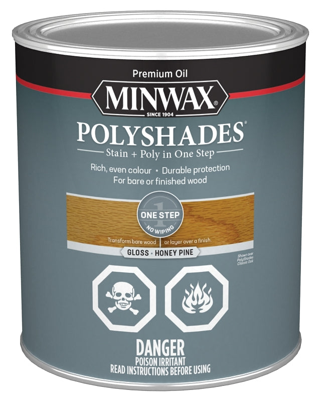 Minwax 341034444 Polyshades, Gloss, Liquid, Honey Pine, 946 mL, Can