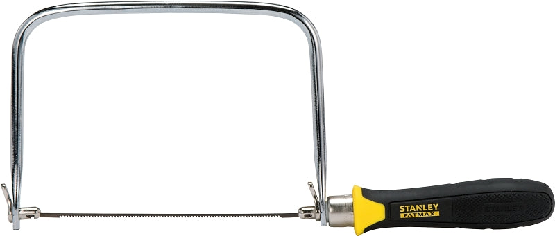 STANLEY 15-104 Coping Saw, 6-1/2 in L Blade, 15 TPI, HCS Blade, Cushion-Grip Handle, Plastic/Rubber Handle