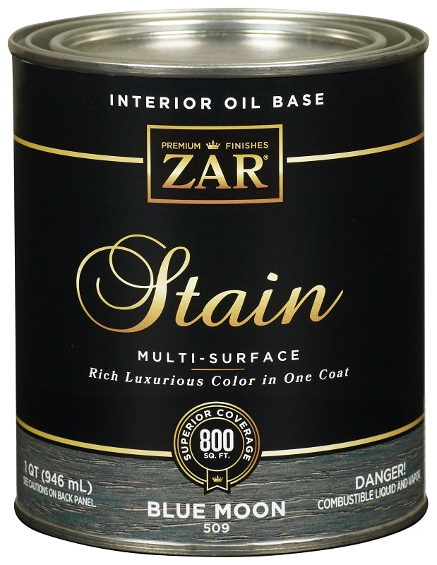 ZAR 50912 Interior Stain, Blue Moon, Liquid, 1 qt