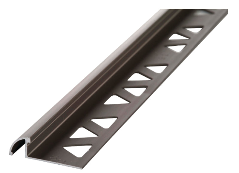 M-D 31373 Bullnose Tile Edge, 8 ft L, 1-3/8 in W, Aluminum, Pewter