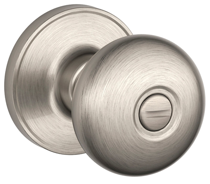 Schlage J Series J170 STR 619 Dummy Knob, Knob Handle, Round Design, Satin Nickel, Residential, Metal