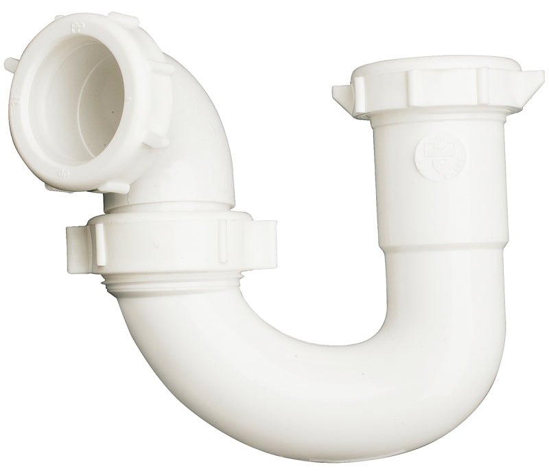 Plumb Pak PP960W S-Trap, 1-1/2 x 1-1/2, 1-1/2 x 1-1/4 in, Slip x Thread, Plastic, White