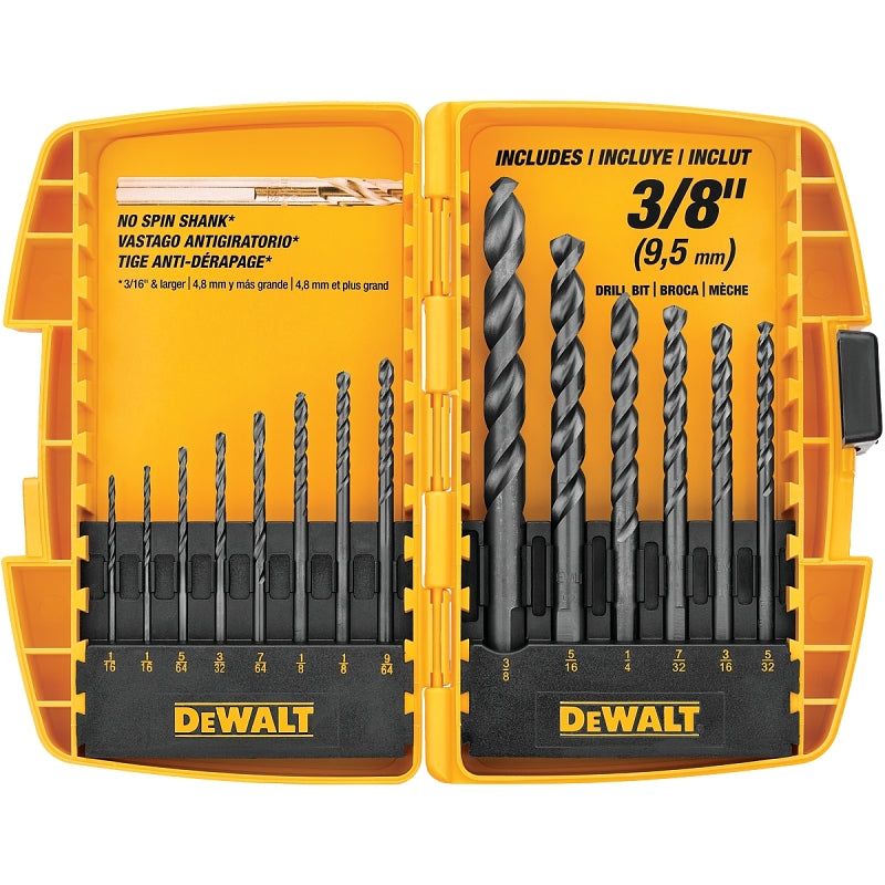 DeWALT DW1162 Drill Bit Set, 14-Piece, Steel, Black Oxide