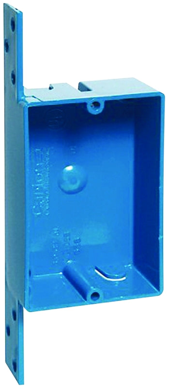 Carlon B108B-UPC Outlet Box, 1 -Gang, PVC, Blue, Bracket Mounting