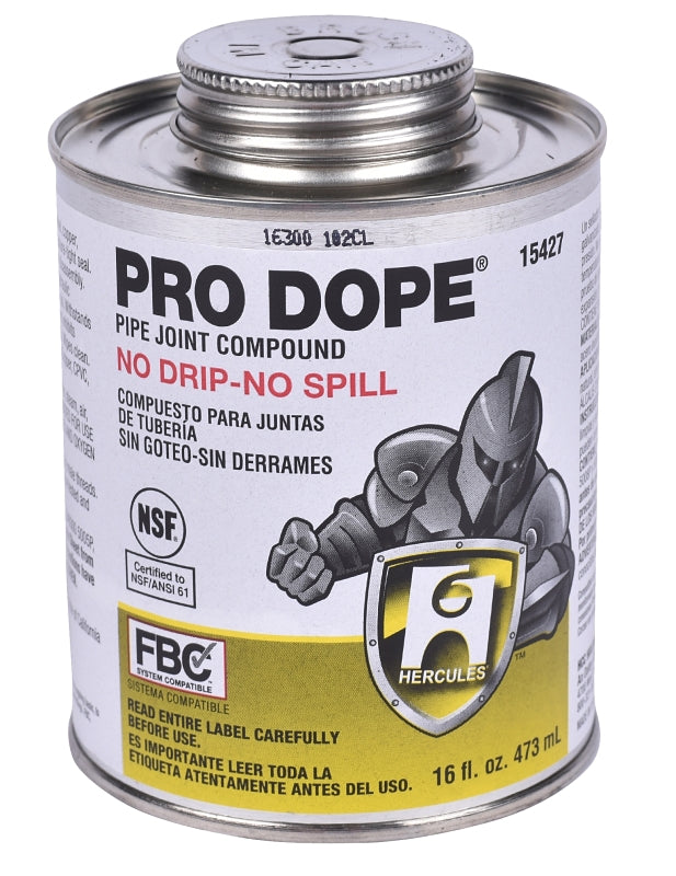 Hercules PRO DOPE 15427 Thread Sealant, 16 oz, Can, Liquid, Paste, Gray