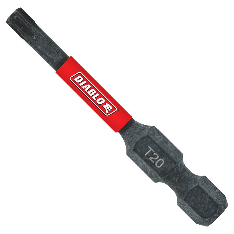 Diablo DT202B Drive Bit, T20 Drive, Torx Drive, 1/4 in Shank, Hex Shank, 2 in L, 1/PK