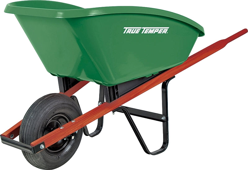 Garant 03925 Wheelbarrow Tray, 5 cu-ft Volume, Poly, 1-Wheel, 2-Ply, Pneumatic Wheel, 14 in Wheel