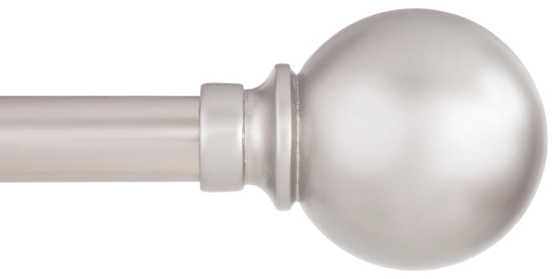 Kenney KN80102 Curtain Rod, 3/4 in Dia, 36 to 66 in L, Metal, Brushed Nickel