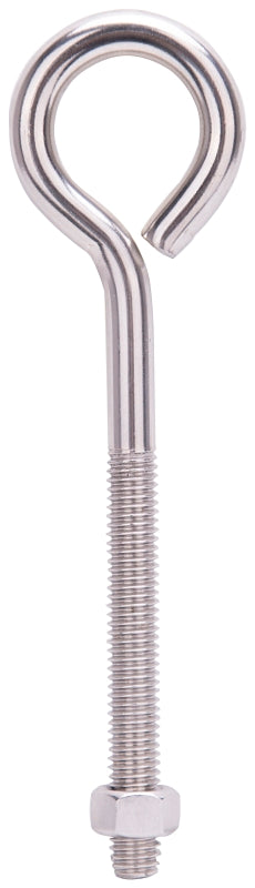 ProSource LR299 Eye Bolt, 9.4 mm Thread, Machine Thread, 3 in L Thread, 1-5/8 in Dia Eye, 416 lb Working Load