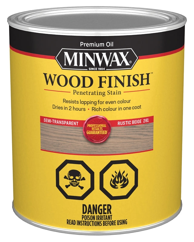 Minwax 701004444 Interior Wood Stain, Rustic Beige, Liquid, 1 qt