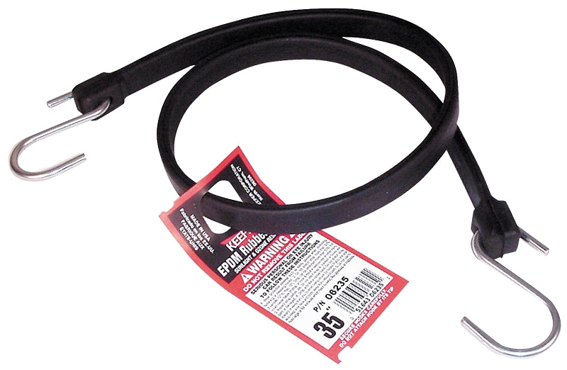 Keeper 06235 Strap, 3/4 in W, 35 in L, EPDM Rubber, Black, S-Hook End