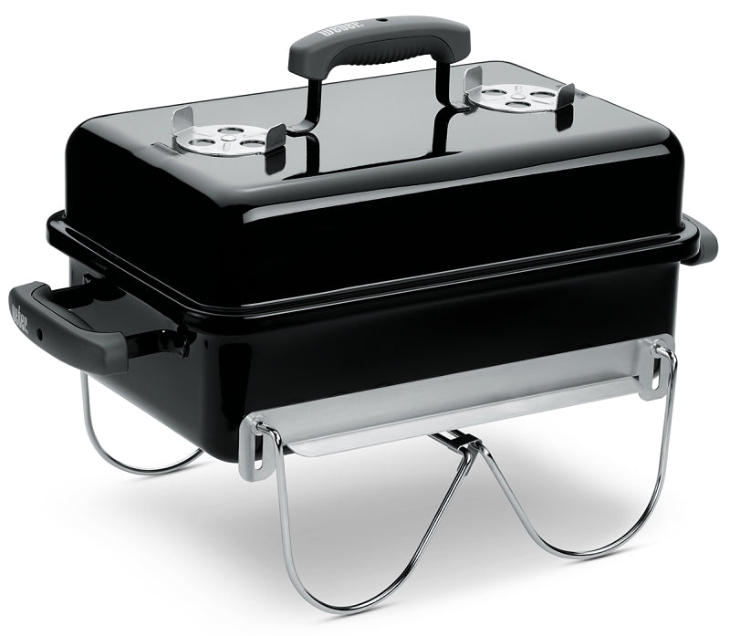 Weber Go-Anywhere 121020 Charcoal Grill, 160 sq-in Primary Cooking Surface, Black