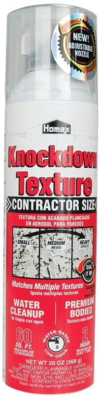 Homax 4065-06 Knockdown Wall Texture, Liquid, Solvent, Gray/White, 20 oz Can