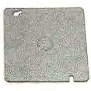 Raco 833 Electrical Box Cover, 4-11/16 in L, 4-11/16 in W, Square, Galvanized Steel, Gray