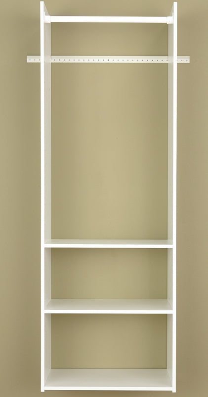 Easy Track RV1472 Tower Closet, 5/8 in W, 72 in H, 3-Shelf