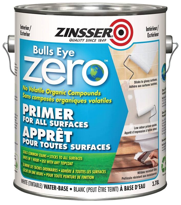 Zinsser Bulls Eye 254282 Primer, Liquid, White, 3.78 L, Can