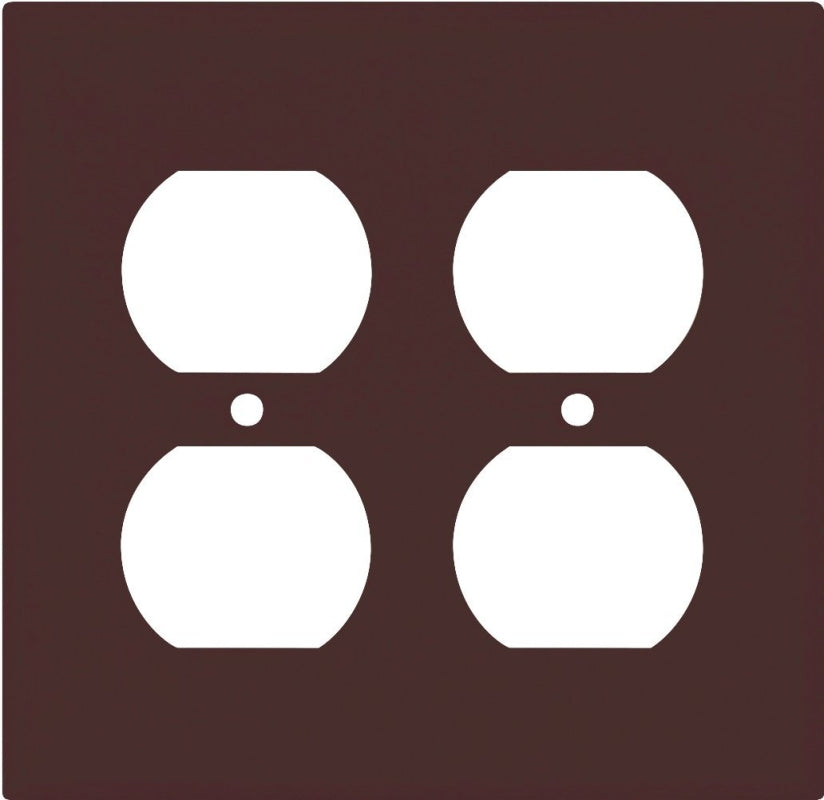 Eaton Wiring Devices PJ82B Duplex and Single Receptacle Wallplate, 4-7/8 in L, 4-15/16 in W, 2 -Gang, Polycarbonate