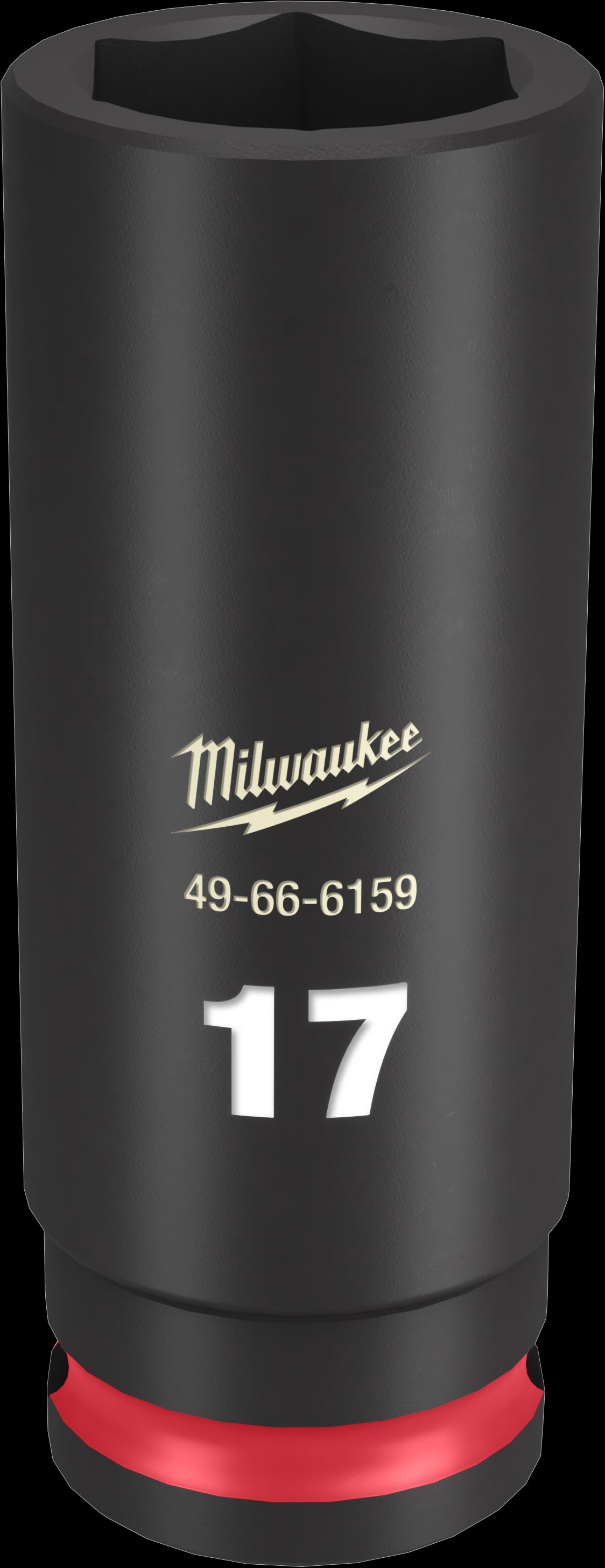 Milwaukee SHOCKWAVE Impact Duty Series 49-66-6159 Deep Impact Socket, 17 mm Socket, 3/8 in Drive, Square Drive, 6-Point