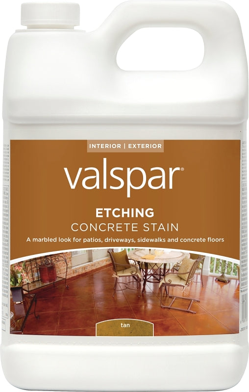 Valspar 024.0082070.007 Concrete Etching Stain, Marble, Tan, Liquid, 1 gal