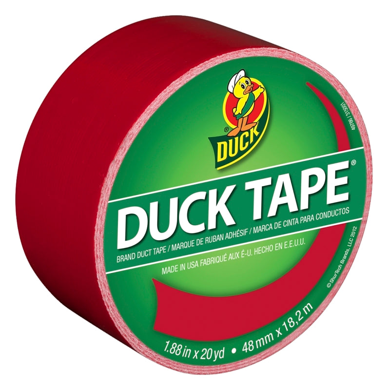 Duck 1265014 Duct Tape, 20 yd L, 1.88 in W, Vinyl Backing, Red