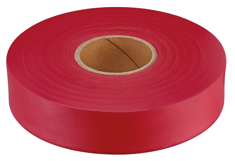 Empire 77-067 Flagging Tape, 600 ft L, 1 in W, Red, Plastic