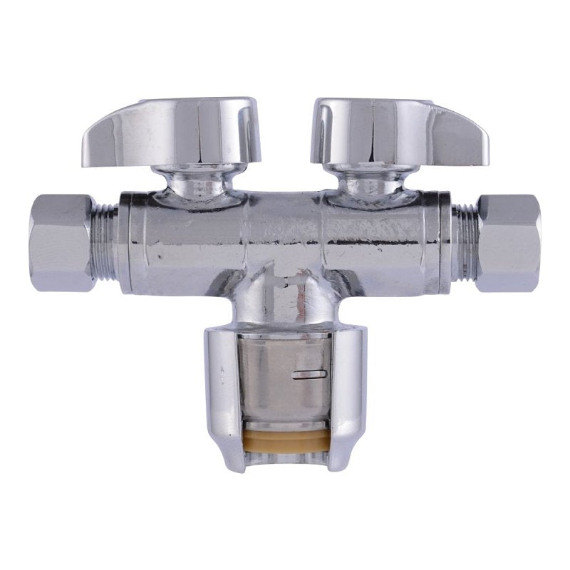 SharkBite Max URDS123838 Ball Valve, 1/2 x 3/8 x 3/8 in Connection, Push-to-Connect x Compression x Compression