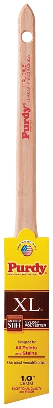 Purdy XL Dale 144080310 Paint Brush, 1 in W, Angular Trim Brush, Nylon/Polyester Bristle, Rattail Handle