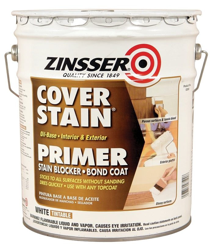 Zinsser 03500 Primer, Flat/Matte, White, 5 gal