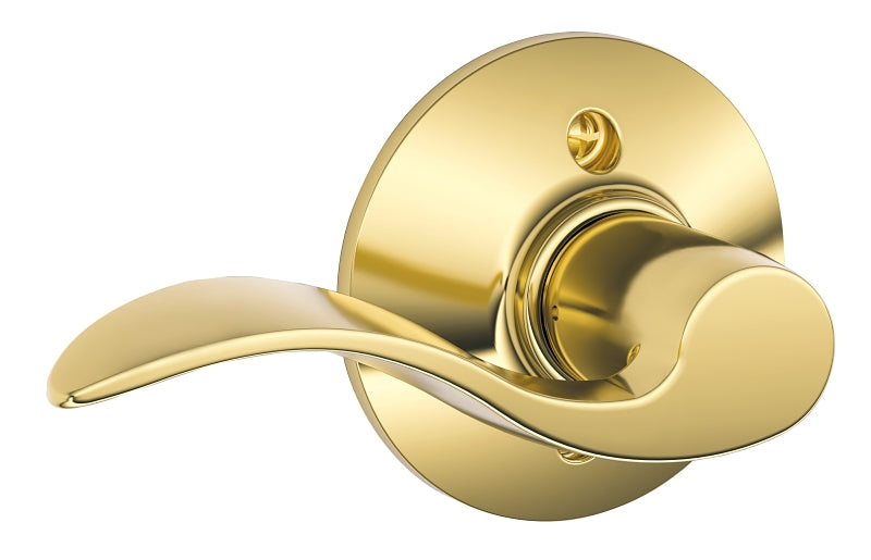 Schlage F Series F170V ACC 605 LH Left Hand Dummy Lever, Mechanical Lock, Bright Brass, Metal, Residential, Left Hand