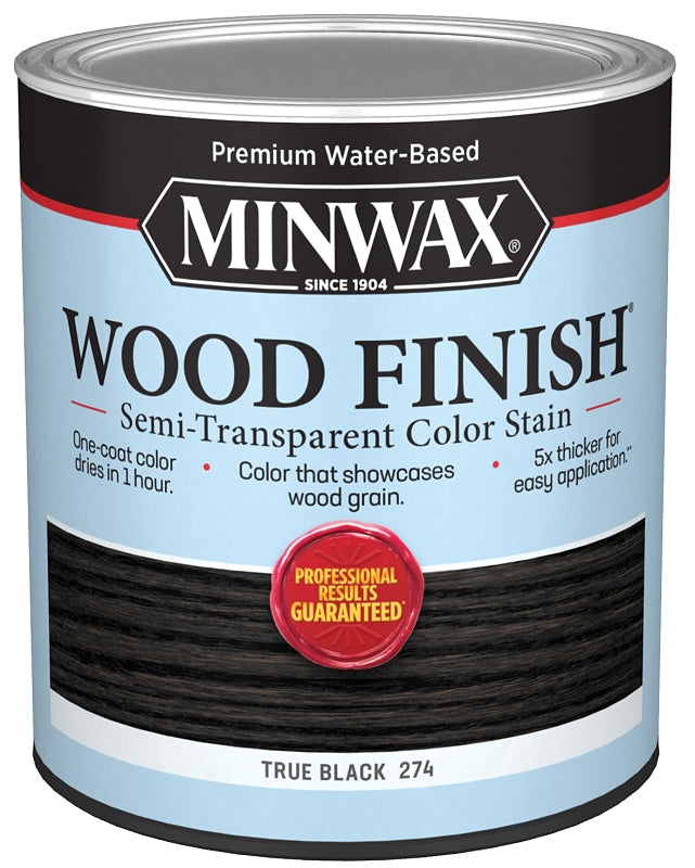 Minwax 108500000 Wood Stain, Semi-Transparent, True Black, Liquid, 32 fl-oz