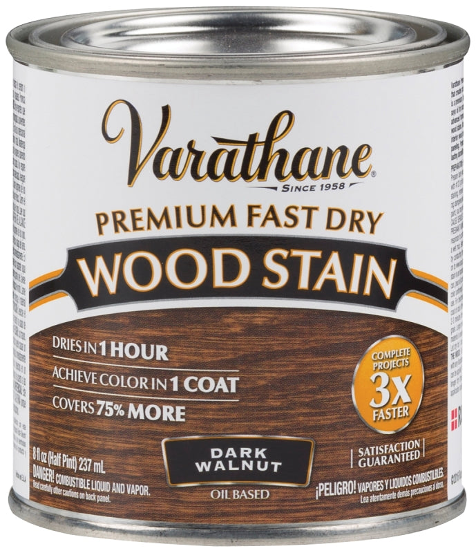 Varathane 262025 Wood Stain, Dark Walnut, Liquid, 0.5 pt, Can