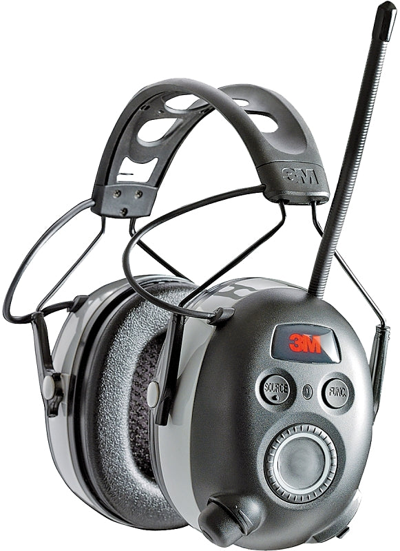 3M Worktunes 7100097024 Wireless Hearing Protector, 24 dB NRR, AM/FM Radio Band, Black/Silver