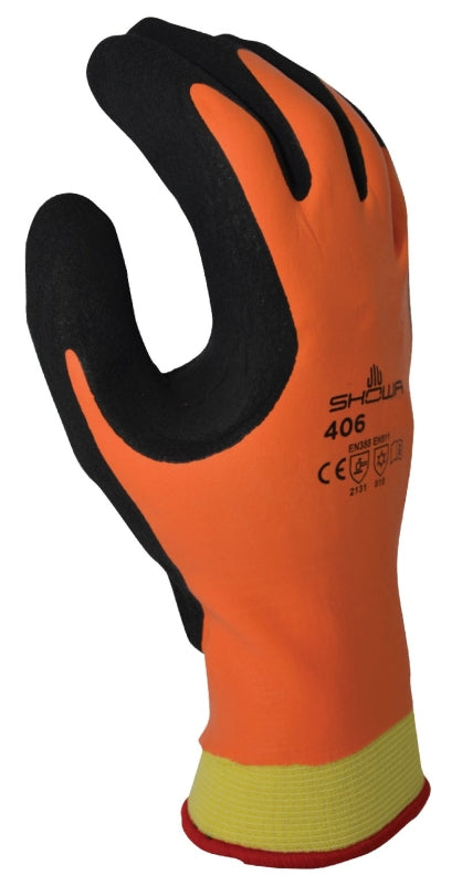 Showa 406XL-09.RT Gloves, XL, Orange