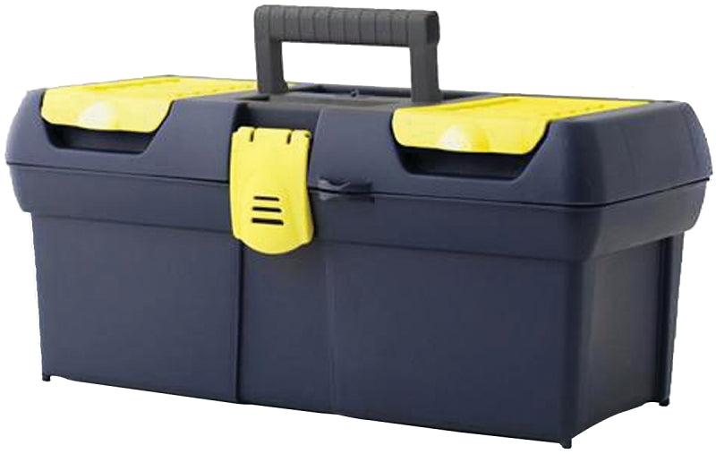 Stanley 016011R Portable Tool Box with Plastic Latch, 2.1 gal, Plastic, Black/Yellow, 1-Drawer, 4-Compartment