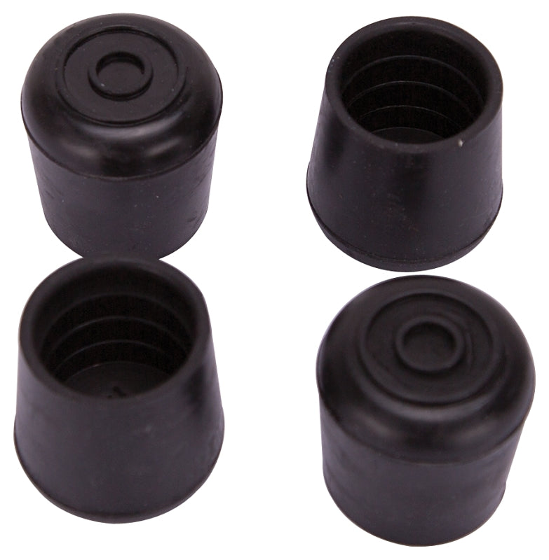 ProSource FE-50636-B Furniture Leg Tip, Round, Rubber, Black, 1 in Dia, 1-1/2 in H