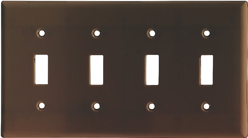 Eaton Wiring Devices 2154B-BOX Wallplate, 4-1/2 in L, 8.19 in W, 4 -Gang, Thermoset, Brown, High-Gloss