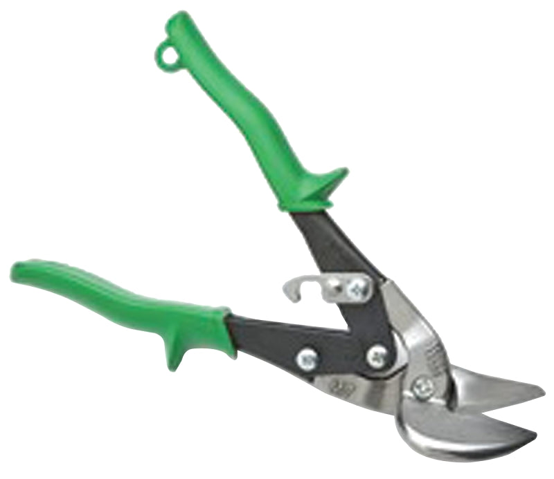 Crescent Wiss M7R Aviation Snip, 9-1/4 in OAL, Straight Cut, Molybdenum Steel Blade, Non-Slip Grip Handle, Green Handle