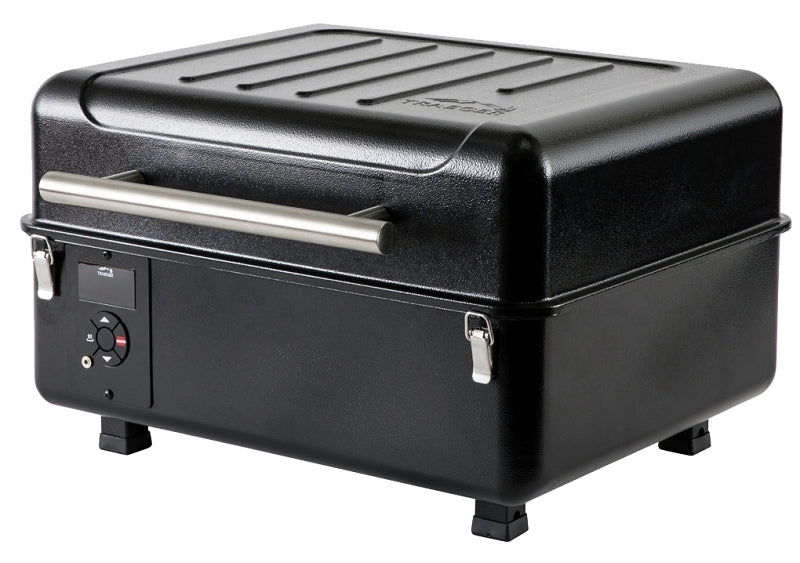 Traeger Portable TFT18KLD Ranger Pellet Grill, 36000 Btu, 184 sq-in Primary Cooking Surface, Steel Body, Black