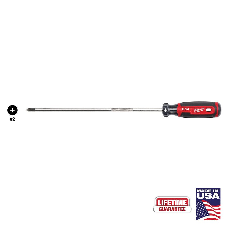 Milwaukee MT204 Screwdriver, #2 Drive, Phillips Drive, 14.3 in OAL, 10 in L Shank, Acetate Handle, Cushion-Grip Handle