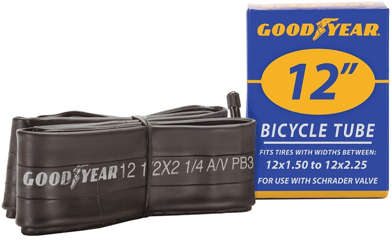 Kent 91073 Bicycle Tube, Butyl Rubber, Black, For: 12 x 1-1/2 to 2-1/4 in W Bicycle Tires