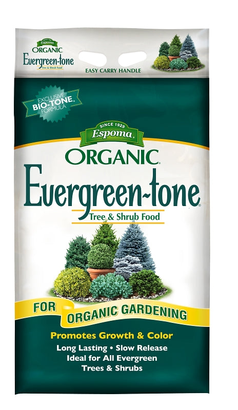 Espoma Evergreen-tone ET18 Organic Plant Food, 18 lb, Bag, 4-3-4 N-P-K Ratio