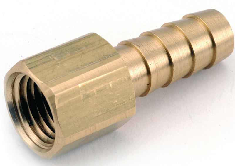 Anderson Metals 129F Series 757002-0604 Hose Adapter, 3/8 in, Barb, 1/4 in, FPT, Brass
