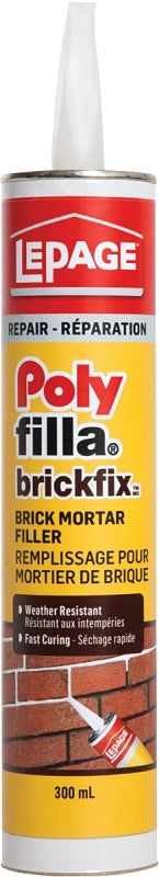 LePage Polyfilla Brickfix 394003 Brick Mortar Filler, Gray, 50 to 85 deg F, 300 mL Cartridge