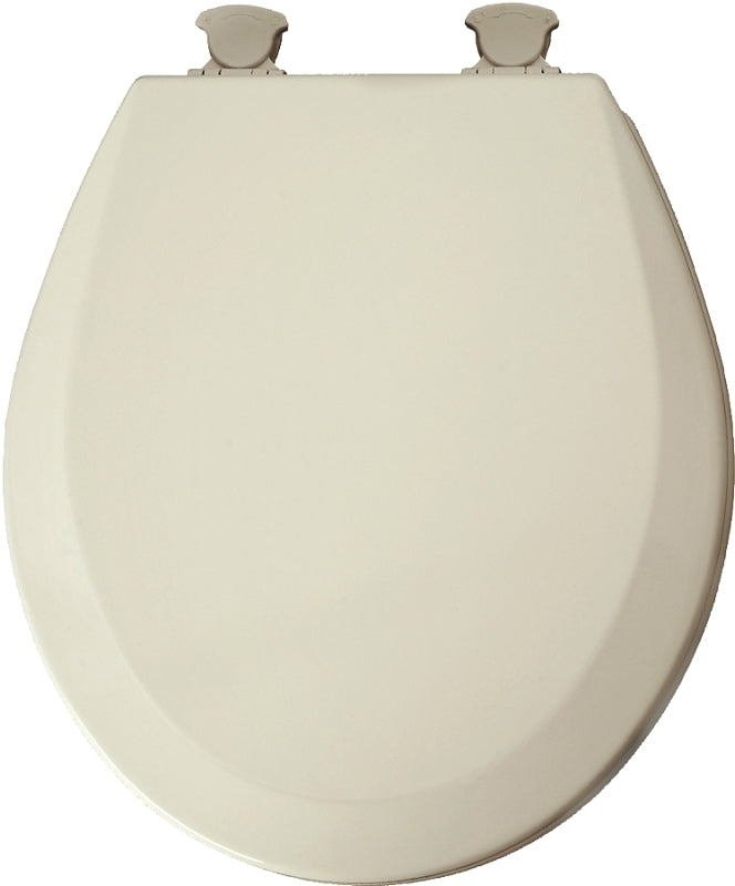 Mayfair 41EC 346/46EC Toilet Seat, Round, Wood, Biscuit, Twist Hinge