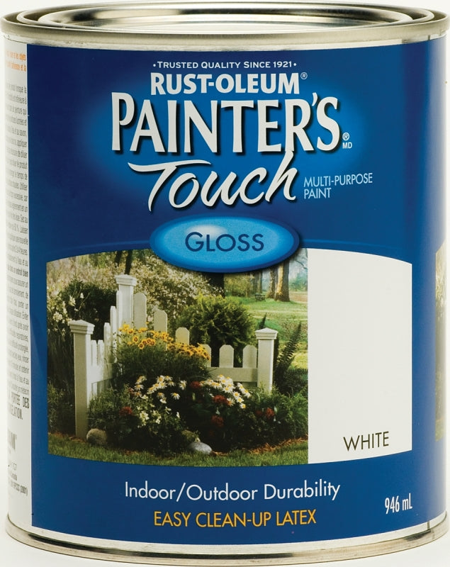 RUST-OLEUM PAINTER'S Touch 254943 Brush-On Paint, Gloss, White, 946 mL Can