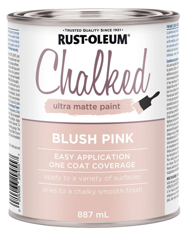 Rust-Oleum 286943 Chalk Paint, Ultra Matte, Blush Pink, 30 oz