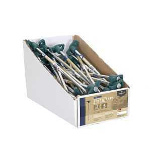 Stansport 818-50 Tent Stake, 10 in L, 1-1/2 in W, Steel, Silver