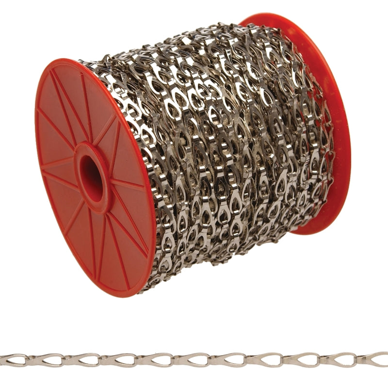 Campbell 0710227 Sash Chain, 2, 164 ft L, 29 lb Working Load, Steel, Chrome